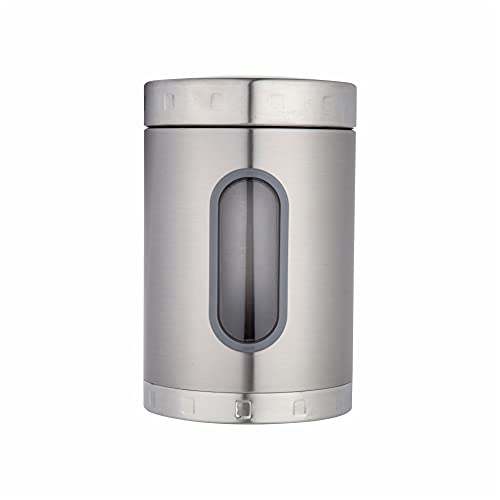 Image of DUBBLIN Stainless Steel Storage jar container Fresher screw lid transparent visible window food safe steel Storage container 2000 ml, 1 Piece, Silver