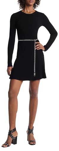Michael Kors Women's Chain Belt Flare Mini Dress