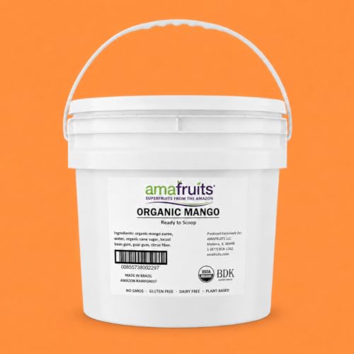 Amafruits Frozen Organic Mango, Frozen 2.6 Gallon