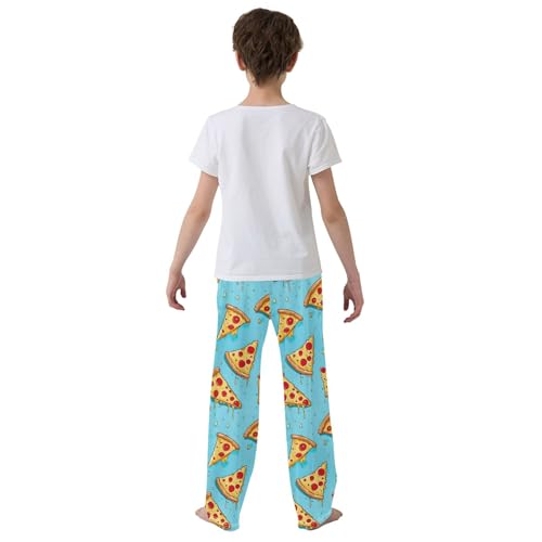 Funny Pizza Long Pajama Pants Elastic Waist PJ Bottoms with Pockets S A1123084