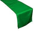 LinenTablecloth 14 x 108-Inch Satin Table Runner Valley Green
