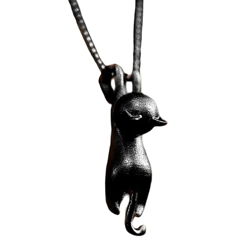 Bijoux chat noir en argent sterling 925, l'excellence d'un collier raffiné femme