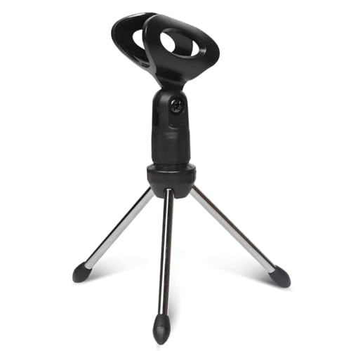 Image of Mini Mic Stand Boom Arm Microphone Adjustable Suspension Boom Scissor Arm for Podcasting Gaming Recording Tripod Microphone (Black, Mini Mic Stand)