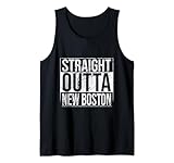 tipografia vintage grunge straight outta new boston canotta