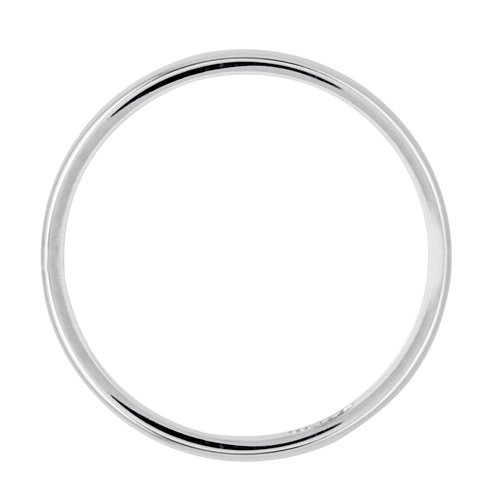 Solid 14k White Gold 2.5 mm Rounded Wedding Band Ring2