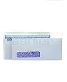 Cashier Depot #10 Business Envelope, Peel & Seal, Left Window, Security-Tinted, White (100)