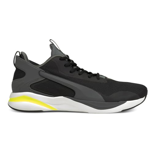 PUMA PUMA mens Softride Rift Tech Running Shoe, Puma Black-castlerock-yellow Alert, 10 US