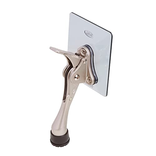 One-Touch Doorstop Adhesive Bracket (Satin Nickel, 4Inch X 1Pack) #TOP7