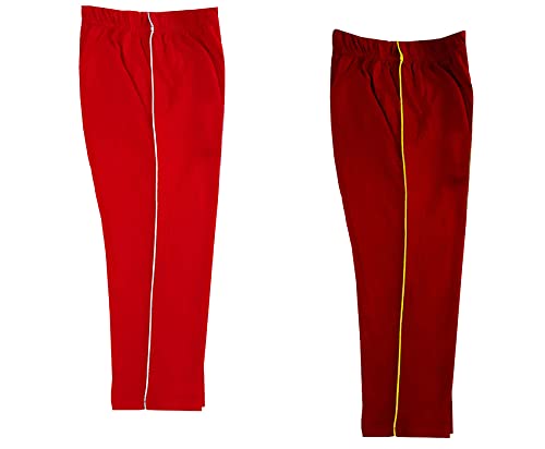 Image of indi weaves Girls Cotton Solid Capri 3 /4th Leggings (Pack of 2)