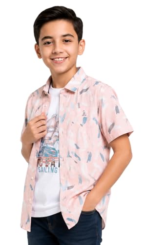 Image of CAVIO Boys Printed Shirt and T-Shirt Regular Fit Casual Half Sleeve