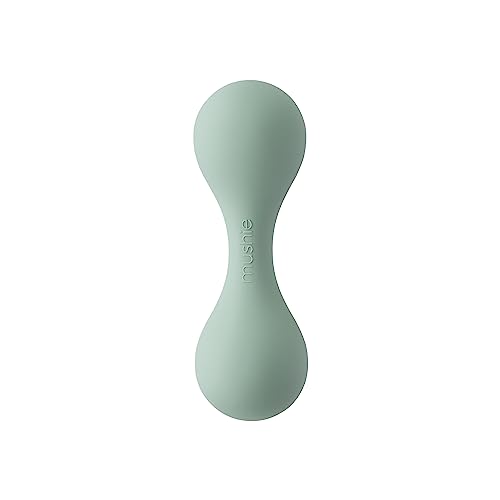 Image of mushie Silicone Baby Shaker Rattle Toy | Ages 3+ Months (Cambridge Blue)