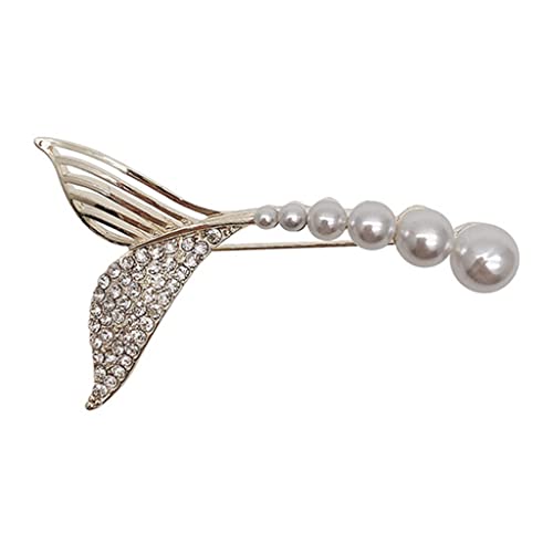 Broche queue de poisson perles strass idée cadeau femme tendance