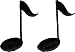 Square Deal Recordings & Supplies Music Notes - Black SET OF 2 ! - Embroidered Sew or Iron on Patch, 1 1/8" x 1 3/4"