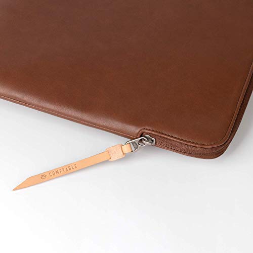 Image of Comfyable Slim Protective Laptop Sleeve 13-14 inch Compatible with 13 inch MacBook Air M4-M1 & MacBook Pro 13-in / 14-in M4 M3 M2 2024 Pro /Max & M1, PU Leather Bag Cover Computer Case for Mac, Brown