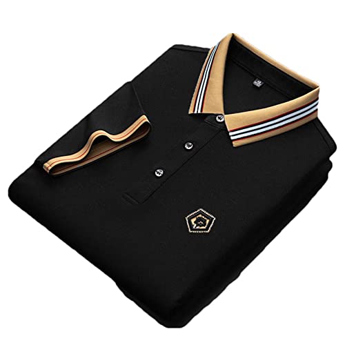 Youllyuu Mercerized Cotton Breathable Polo Shirt Men's Lapel Short Sleeved T-Shirt Embroidery Golf Polos