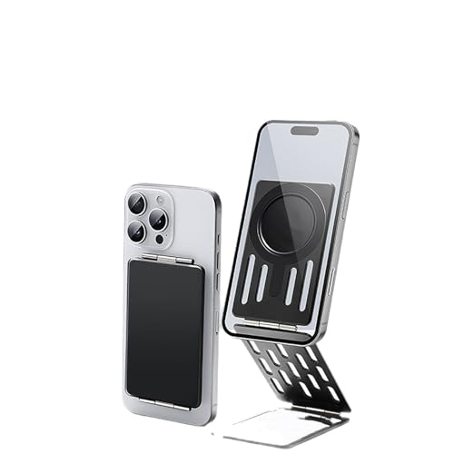 Mobile Phone Tripod Stand, Aluminum Alloy mini Tripod Compatible with iPhone, Android and Samsung Series, Foldable Strong Magnetic Mobile Phone Stand, Multi-Angle Adjustable Selfie Stick
