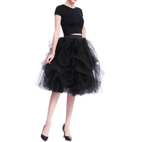 WDPL Women's Short Knee Length Ruffles Party Tulle Skirt2