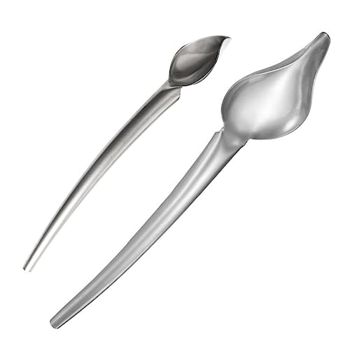 NAMOARLY 2pcs Chocolate Spoons Pencil Spoons DIY Tools Cake Tools Drawing Spoons Large Pencil Filter Spoon Cake Drawing Spoon Serrated Tips Spoon Plate Decorating Tools Chef Drawing Spoon