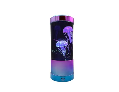 Image of Wireless Express LuminaJellyfish Mood Lamp with LED Lights - Realistic Jellyfish Motion, Multi-Color Changing LED Modes, Auto Shut Off (Metallic - 9 Inch)