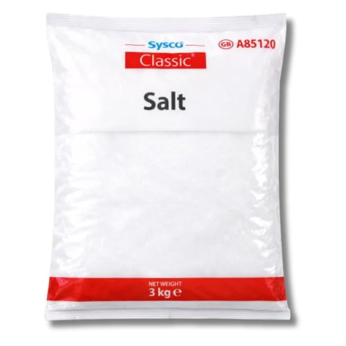 Sysco Classic Salt 3kg Bag | Bulk Catering Essential for Professional & Home Kitchens