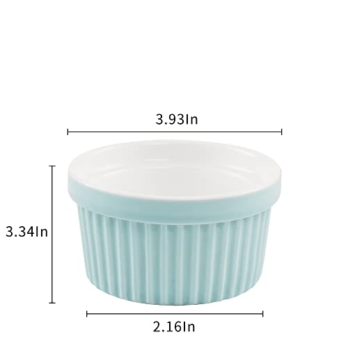 Kitcom Creme Brulee Making Set - 11.9" X 10.5" Carbon Steel Pan With Stainless Steel Lifting Rack & Silicone Handles, 4 Porcelain Ramekins 6 Oz #TOP2