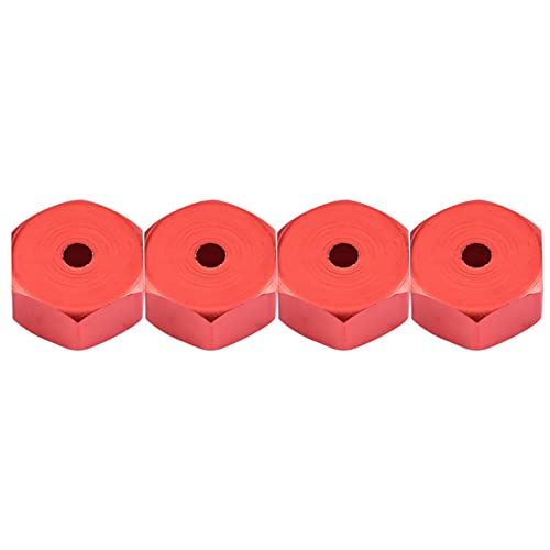 RC Auto Hex Hub Adapter, 4 Stück Aluminiumlegierung 6mm bis 12mm Rad Hex Hub Adapter für WPL 1634 RC Truck RC Ersatzteil Zubehör(Rot)