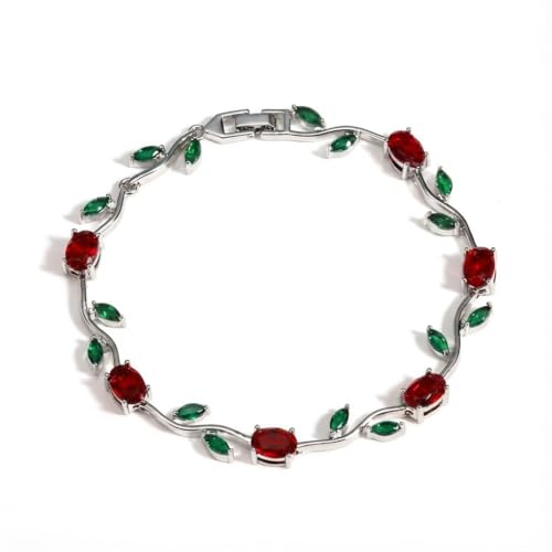 Image of Shining Diva Fashion Tulip Bracelet for Women, Floral Crystal, Anti Tarnish Jewellery Stylish Bracelet Gifts for Girls