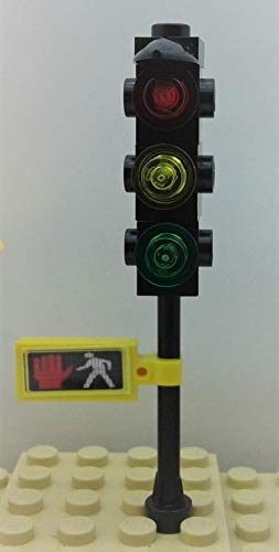 Road Signs & Traffic Lights Building Bricks Play Set Toys Living Traffic Toy Signs For Kids-Building Toys City Street Village, 7 Piece Educational Learning Gift #TOP3