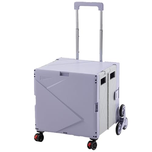 Carrito utilitario para subir escaleras, carrito de 70 litros para viajes y compras, mango telescópico, multiusos para mudanzas y uso en oficina, diseño resistente para un fácil transporte