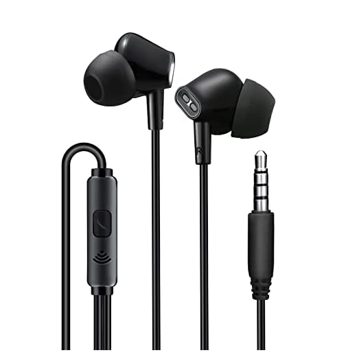 Aylaa Wired Earbuds Headphones for School with Microphone Noise Isolating Stereo Bass in-Ear Earphones – for Smartphones, Tablets, Schools, Ipads, Multiuse - 3.5mm Plug in Audio Jack - Black