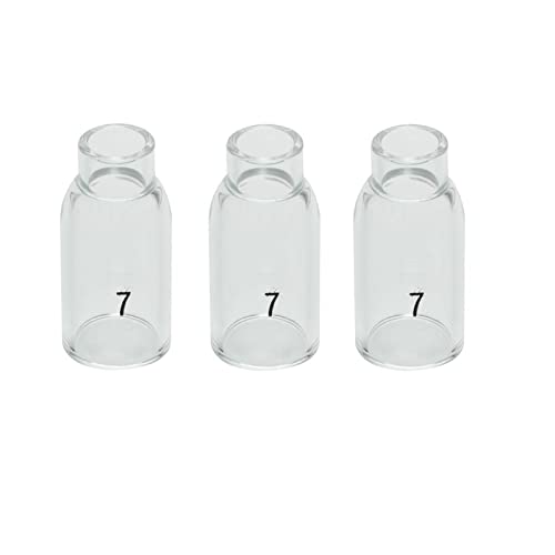 Image of RIVERWELD TIG Glass Cups Clear Quartz Nozzle 54N15 7# 7 /16 inch 11.0mm 54NQ15 for SR WP 17 18 26 TIG Welding Torches Pack of 3