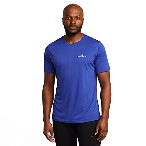 Shirt Core S/S pour Homme Ronhill en Cobalt et Blanc