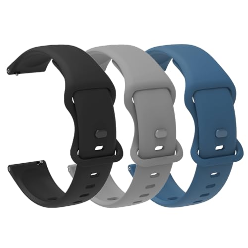 Lamshaw Compatible for Blue Tees Golf Playmaker+ Bands, Quick Release New Soft Silicone Sport Replacement Strap Compatible for Blue Tees Golf Playmaker+ GPS Golf Watch (3 Pack-1)