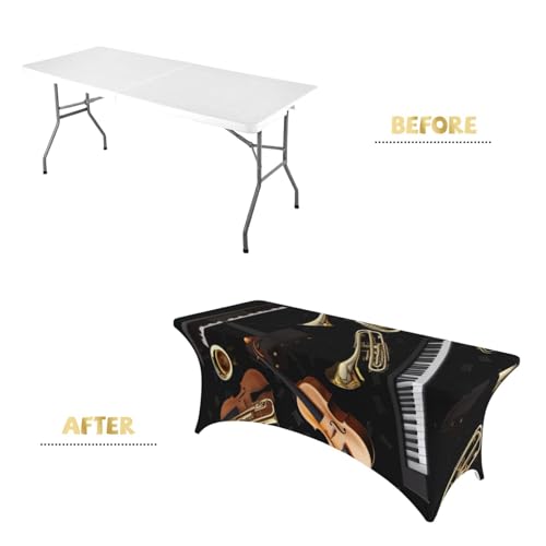 Nappe instruments de musique lavable et infroissable pour table extensible - 5