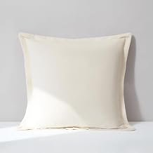Lush Decor x Chuks Collins Terran Velvet Euro Sham Cover Single 26" W x 26" L Cream - Velvet Throw Pillow - Euro Pillow Covers - Glam Decorative Pillows for Bed - Luxury Home Decor