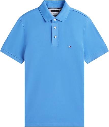 Tommy Hilfiger Herren Poloshirt Kurzarm 1985 Slim Fit, Blau (Blue Spell), L – Ansicht 6