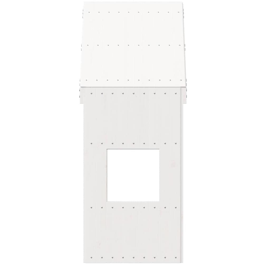 Techo para cama infantil, color blanco, madera maciza de pino, 55 x 84 x 132 cm, con acceso lateral abierto, accesorio de cama estable para habitación infantil, fácil de montar y ahorra