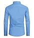 Alex Vando Mens Dress Shirt Easy Care Slim Fit Long Sleeve Cotton Stretch Button Down Shirt,Blue,L