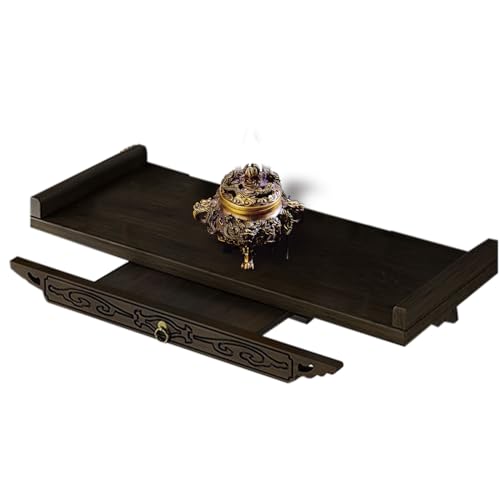 Estantes decorativos de pared para cocina, estantes flotantes para dormitorio, estante de altar de Buda, mesa de santuario, estante decorativo de fuerte carga con soporte de almacenamiento de doble