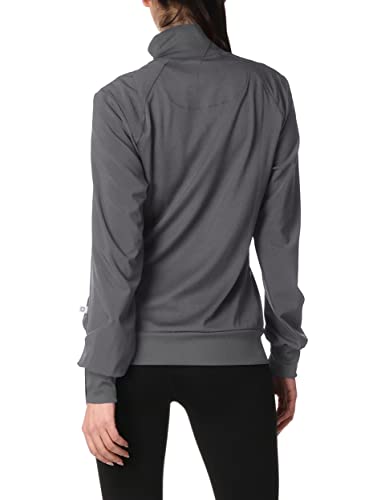 Cherokee Infinity Zip Front Scrub Jackets For Women, 4-Way Stretch Fabric 2391A, S, Pewter #TOP2