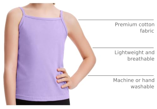 Image of Auranso Girls Undershirts 5 Pack Toddler Camisole Adjustable Straps Tops