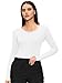floralhue Underscrub Long Sleeve Women, Scrub Undershirts Crew Neck Comfort Tee with Ultra Soft Fabric, White, XL