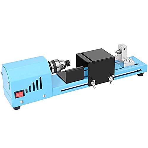 MRVAKDYDI Mini Torno para Madera, Mini Torno eléctrico portátil for Bricolaje con rectificado y Pulido de Cuentas for Grabado de Mesa