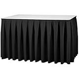 Gastro Uzal Skirting Kellerfalte für Gastronomie, Catering, Hochzeiten (Schwarz, 410 x 73 cm)