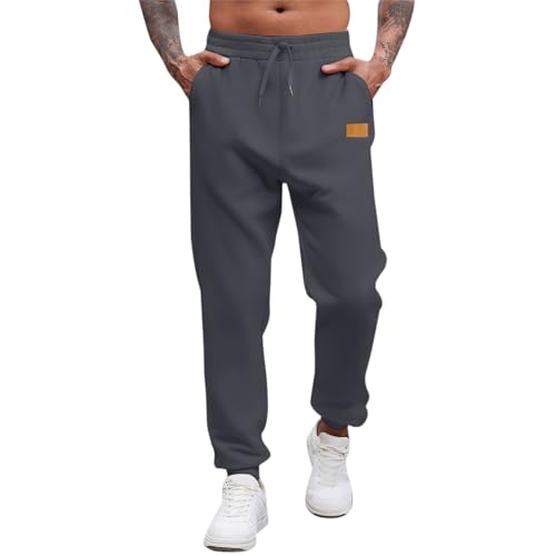 lcyhony Joggers for Men Casual Elastic Waist Drawstring Baggy Sweatpants with Pockets Tapered Running Athletic Track Pants3