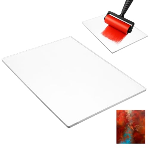 DIYEAH Gelli Printing Plate A3 (40x28cm) Profi Gelplatte für Monotypie & Mixed Media Transparente Druckplatte für Scrapbooking & Stoffdruck Pflegeleicht