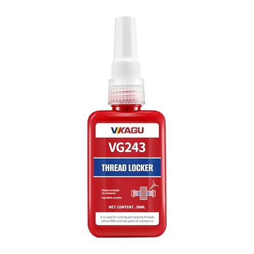 Image of VIKAGU 243 Blue Medium Strength Thread Lock - Resists Heat,Oil - Anaerobic Adhesive for Metal Bolts, Nuts, Screws - Prevent Loosening & Corrosion - Screw Sealer Paste - 1.69Oz /50ml