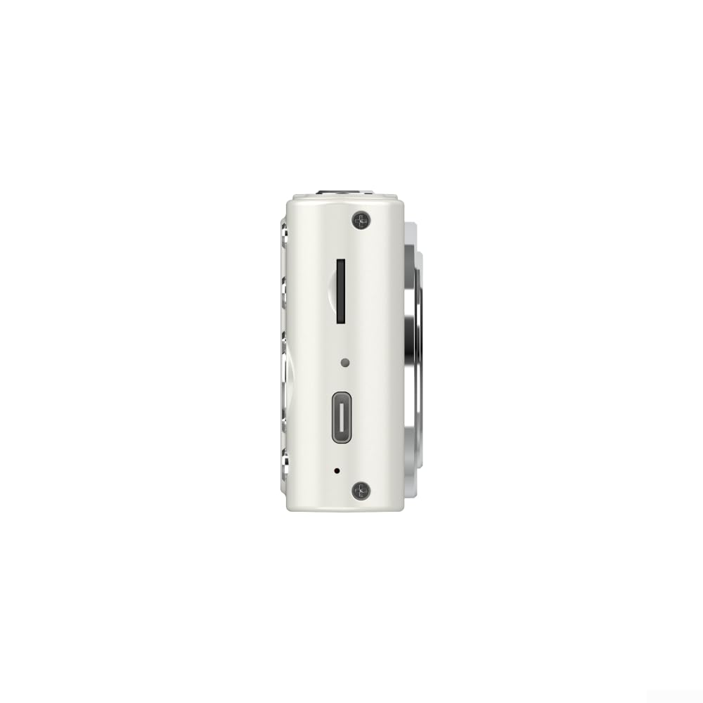 Fotocamera digitale 4 K 48 MP, videocamera con schermo da 2,4 pollici, zoom 16x, flash con rilevamento del viso anti-shake per studenti (bianco 32G)