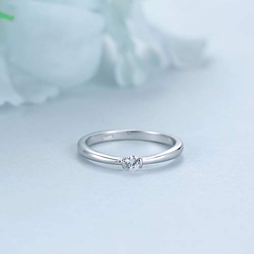 CANDYFANCY Promise Rings Cubic Zirconia 925 Sterling Silver Midi Knuckle Stackable Engagement Wedding Band Size 2.5-83