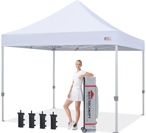 MASTERCANOPY Pop Up Canopy Tent Commercial Grade 10x10 Instant Shelter (White)